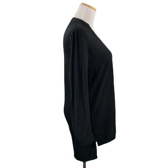 Splendid Classic Black Oversized V-Neck Blouse - Picture 3 of 10